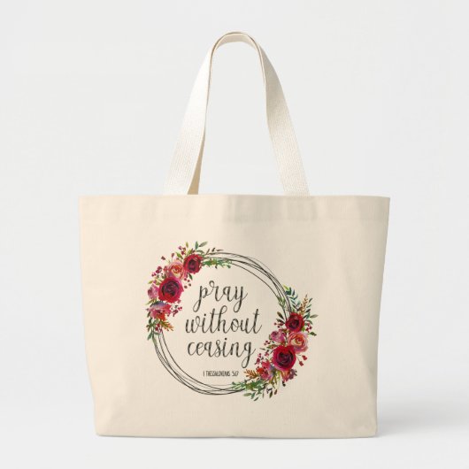 Grand Tote Bag Priez sans cesser (Devant)