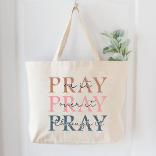 Grand Tote Bag Priez Sur Elle Priez Par-Dessus Priez À Travers El
