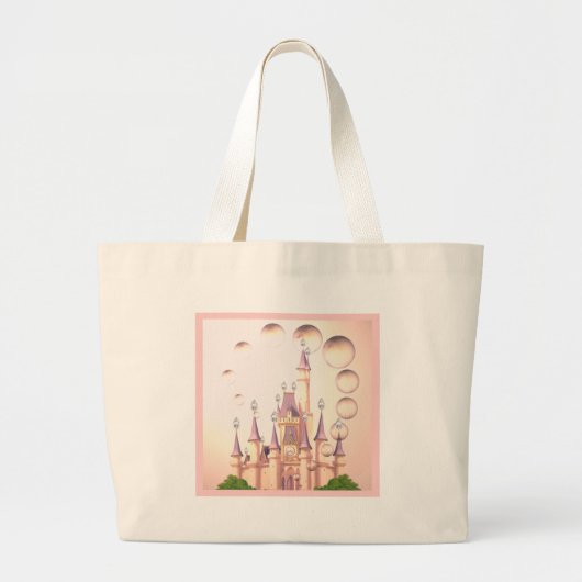 Grand Tote Bag Princesse Castle Birthday Invitations de petite (Devant)