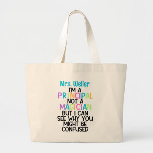 Grand Tote Bag Principal personnalisé Retour à l'école Drôle