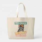 Grand Tote Bag Pro-Choice, Pro-Feminism, Pro-Cat | Cat Lover (Dos)