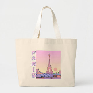Grand Tote Bag Produits roses de coucher du soleil de Paris