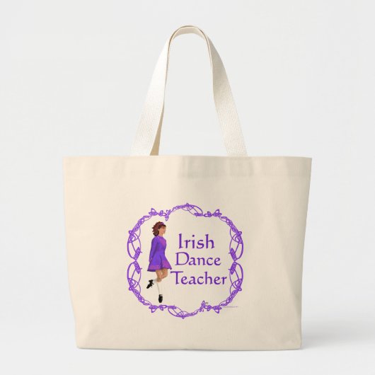 Grand Tote Bag Professeur de danse step Irlandaise - Violet (Devant)