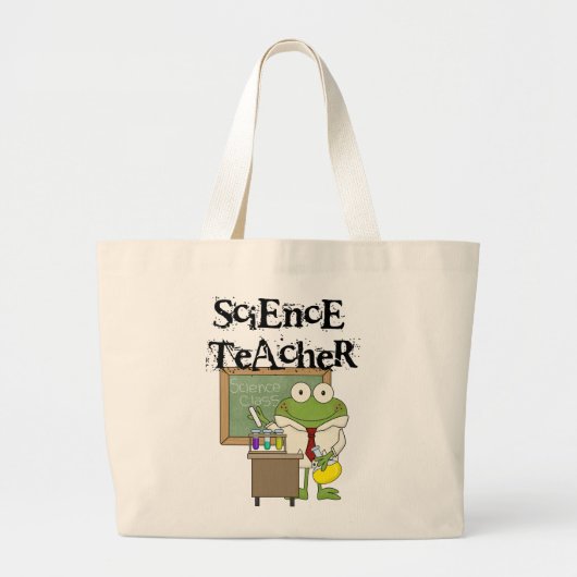 Grand Tote Bag Professeur de Sciences de grenouille (Devant)