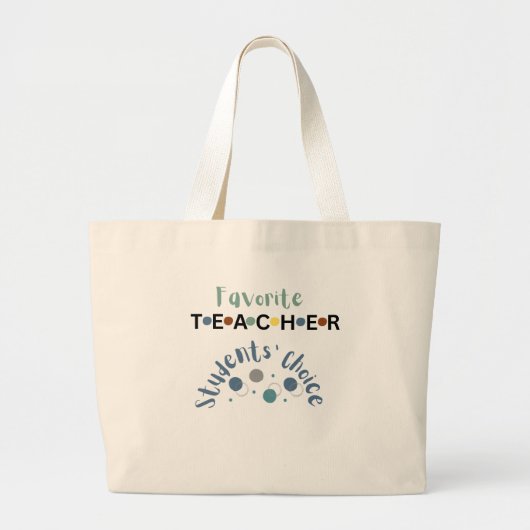 Grand Tote Bag Professeur favori, Choix des étudiants (Devant)