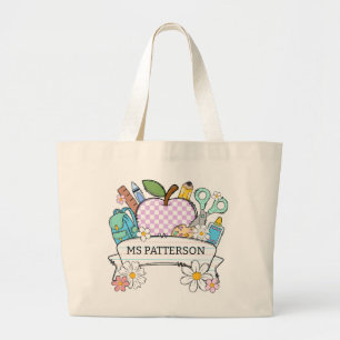 Grand Tote Bag Professeur Personnalisé Amusant 