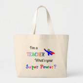Grand Tote Bag Professeur Superhero (Devant)