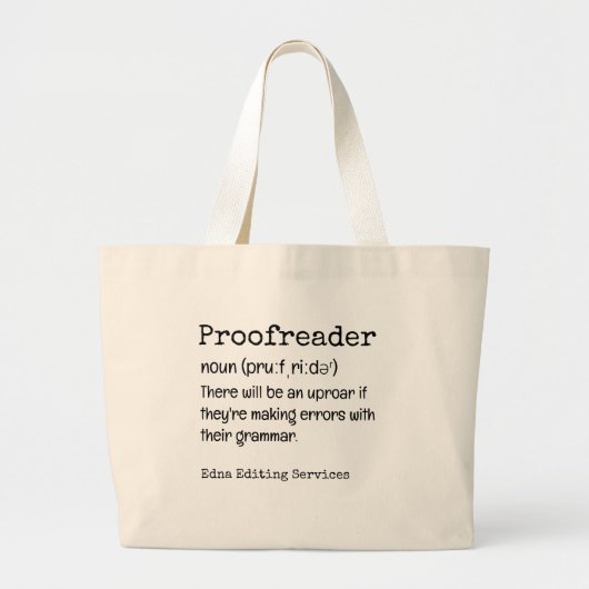 Grand Tote Bag PROOFREADER Fun Definition Ils sont leur (Devant)