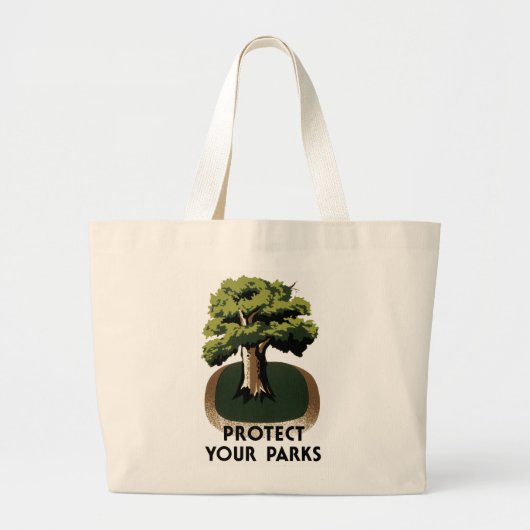 Grand Tote Bag Protégez vos parcs (Devant)