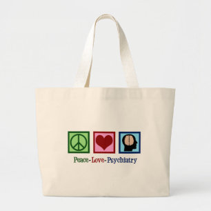 Grand Tote Bag Psychiatre Paix amour Psychiatrie