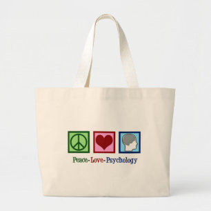Grand Tote Bag Psychologie de l'amour de la paix Psychologue mign