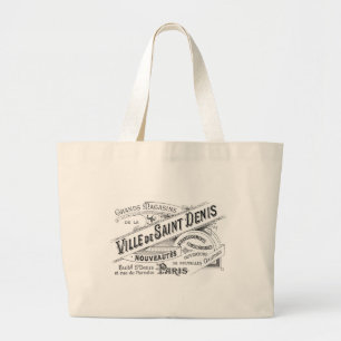 Grand Tote Bag Publicité vintage pour le magasin d'usine de Paris