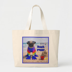 Grand Tote Bag Puggy de la plage