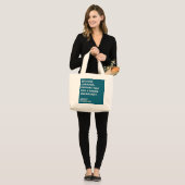Grand Tote Bag Puisque sachez l'urgence Teal Fourre-tout (Devant (modèle))