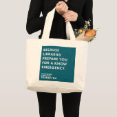 Grand Tote Bag Puisque sachez l'urgence Teal Fourre-tout (Devant (produit))