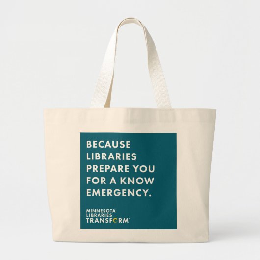 Grand Tote Bag Puisque sachez l'urgence Teal Fourre-tout (Devant)