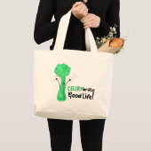 Grand Tote Bag Pun Celery Positif - Celerybrate Bonne vie (Devant (produit))