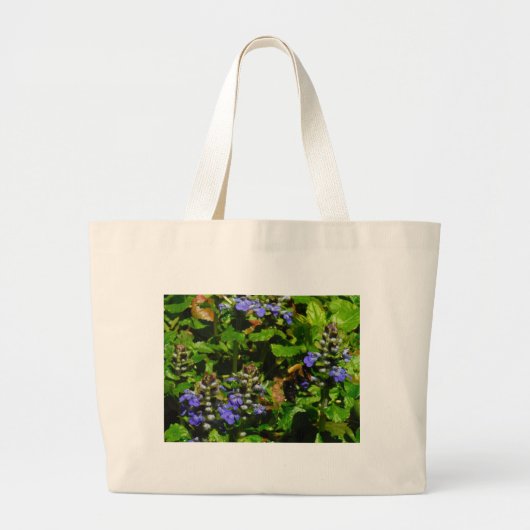 Grand Tote Bag Purple Flower and Bumble Bee (Devant)