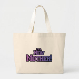 Grand Tote Bag Purple Je suis une nouvelle mère t-shirts et cadea