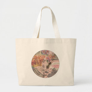 Grand Tote Bag Queen Bee Vintage magnifique collage