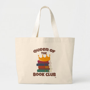 Grand Tote Bag Queen Of Book Club Amusants Conception De Lecture