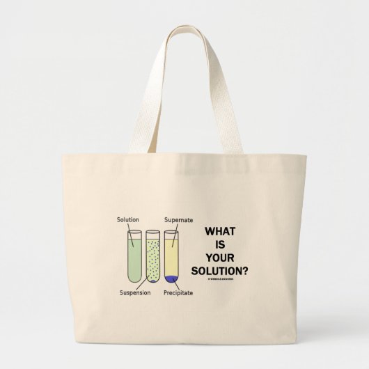 Grand Tote Bag Quelle est votre solution ? (Humour de chimie) (Devant)