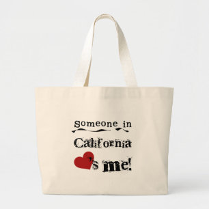 Grand Tote Bag Quelqu'un en Californie m'aime