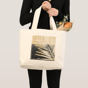 Grand Tote Bag Raffie d'or - Franges de palme