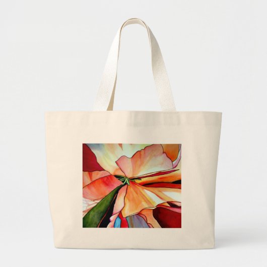 Grand Tote Bag Rainbow Begonia flower watercolour original (Devant)
