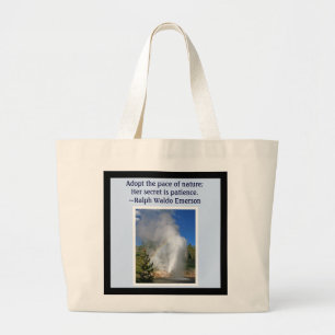 Grand Tote Bag Rainbow Geyser Yellowstone avec Citation Emerson c