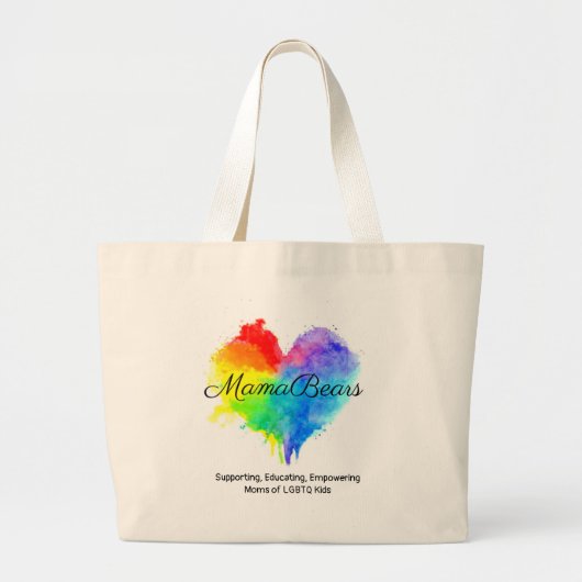 Grand Tote Bag Rainbow Heart Fourre-tout (Devant)