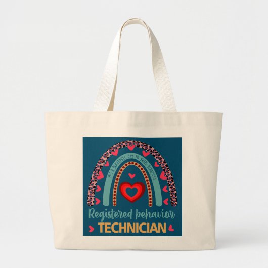 Grand Tote Bag Rainbow RBT Technicien de comportement enregistré  (Devant)