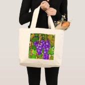 Grand Tote Bag Raisins pourpres sur la vigne (Devant (produit))