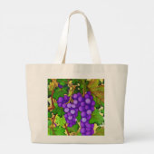Grand Tote Bag Raisins pourpres sur la vigne (Dos)