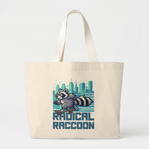 Grand Tote Bag Raton laveur radical skateboardeur urbain