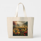 Grand Tote Bag Rayon de fleur du printemps (Dos)