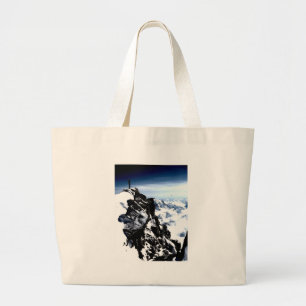Grand Tote Bag Réalisation de l'alpiniste hiver de neige