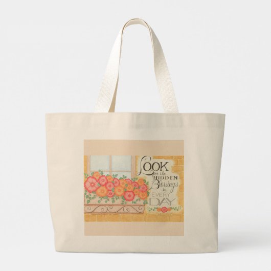 Grand Tote Bag Recherchez les Bénédictions cachées Jumbo Fourre-t (Dos)