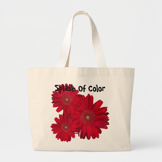 Grand Tote Bag Red Gerber Daisy Close Up Photographie (Devant)