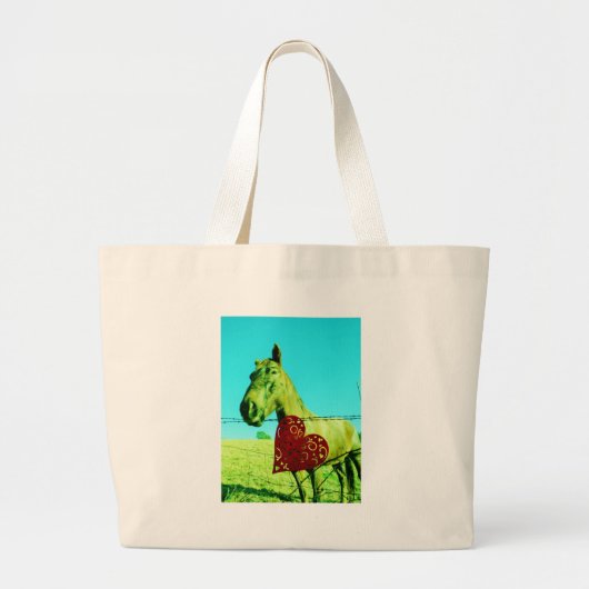 Grand Tote Bag Red Heart and Horse (Devant)