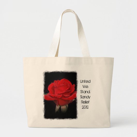 Grand Tote Bag Red Rose Hurricane Sandy Relief (Devant)
