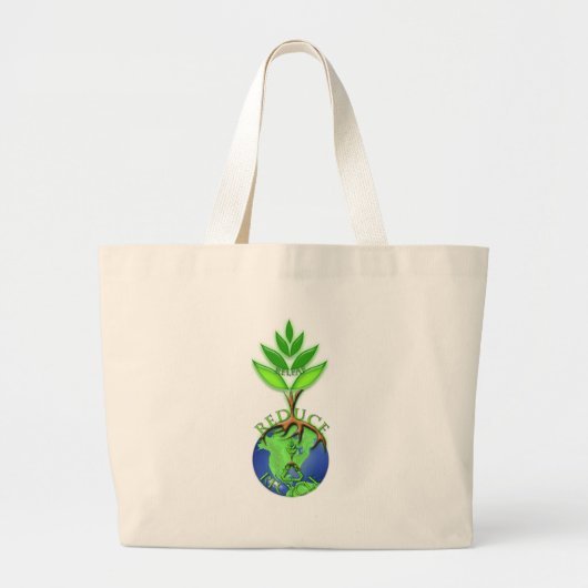 Grand Tote Bag Réduire Recycler Réutiliser (Devant)