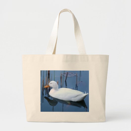 Grand Tote Bag Réflexion du canard blanc couché (Devant)