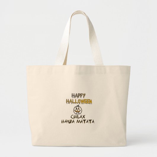 Grand Tote Bag Refroidissez et détendez-vous Happy Halloween Coll (Devant)