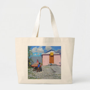 Grand Tote Bag Refuge de De African Queen de ping-pong