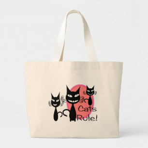 Grand Tote Bag "Règle de chats ! ! "--Cadeaux d'amoureux de les