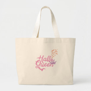 Grand Tote Bag Reine d'Halloween, reine d'Halloween rétro, art d'