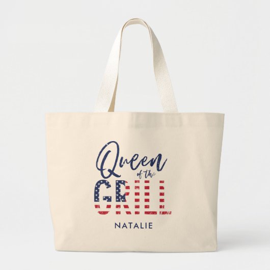Grand Tote Bag Reine du grill fourre-tout (Devant)
