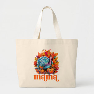 Grand Tote Bag Remerciements Mama Turquie et l'automne quittent l