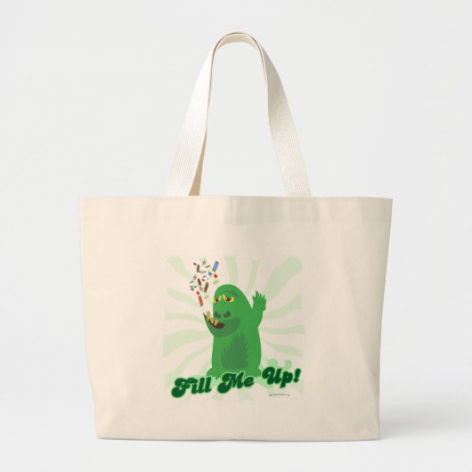 Grand Tote Bag Remplissez-moi Funny Halloween Candy Monster (Devant)